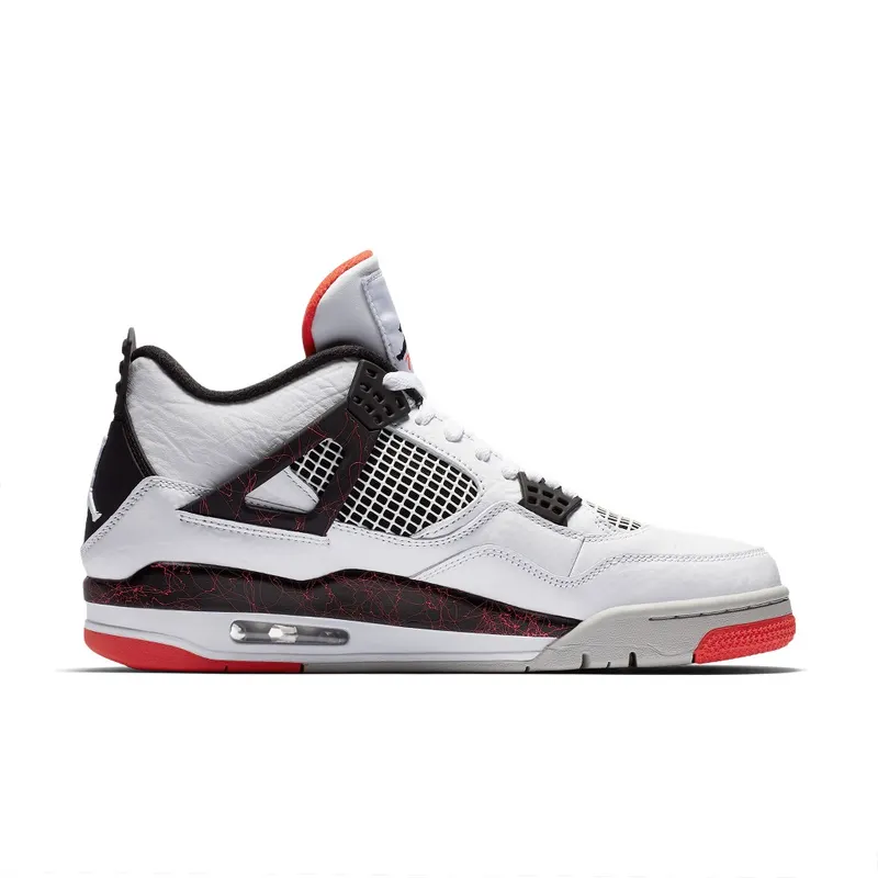 Jordan  4 Retro Flight Nostalgia White/Black-Bright Crimson-Pale Citron (308497-116)