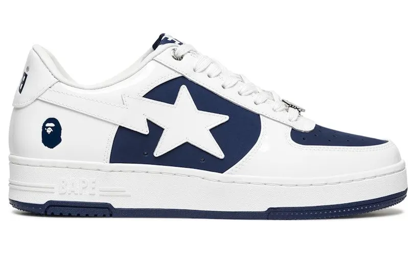 A Bathing Ape Bape Sta Low #6 White Navy (1K80-191-306-NVY)