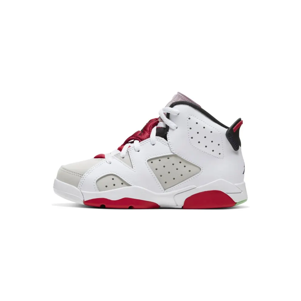Jordan 6 Retro Hare (PS) Neutral Grey/White-True Red-Black (384666-062)