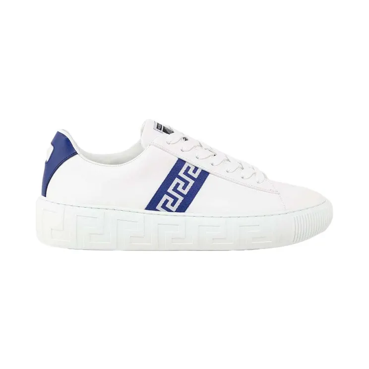 Versace Greca Lace-up Sneakers White Blue (DSU8404 1A00775 2W340)