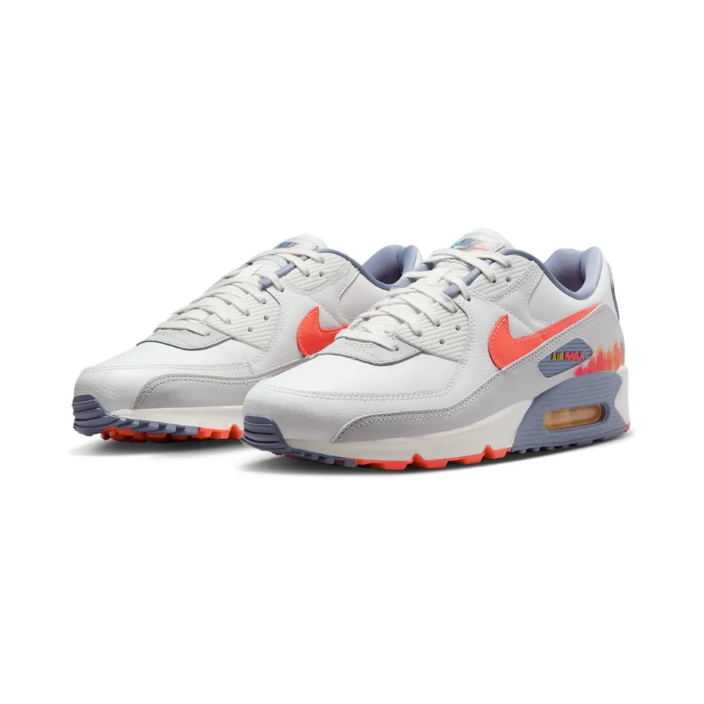 Nike Air Max 90 Premium “Summit White Ashen Slate Pure Platinum Bright Crimson” (HJ9147-121)