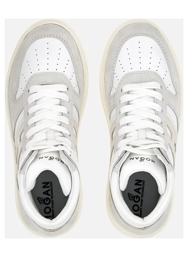 Sneakers Hogan H630 High Top Silver Ivory (HXW6300EU40ODZ0ZS5) (3)