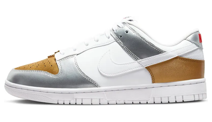 Nike Dunk Low “Gold / Silver / University Red / White” (DH4403-700)
