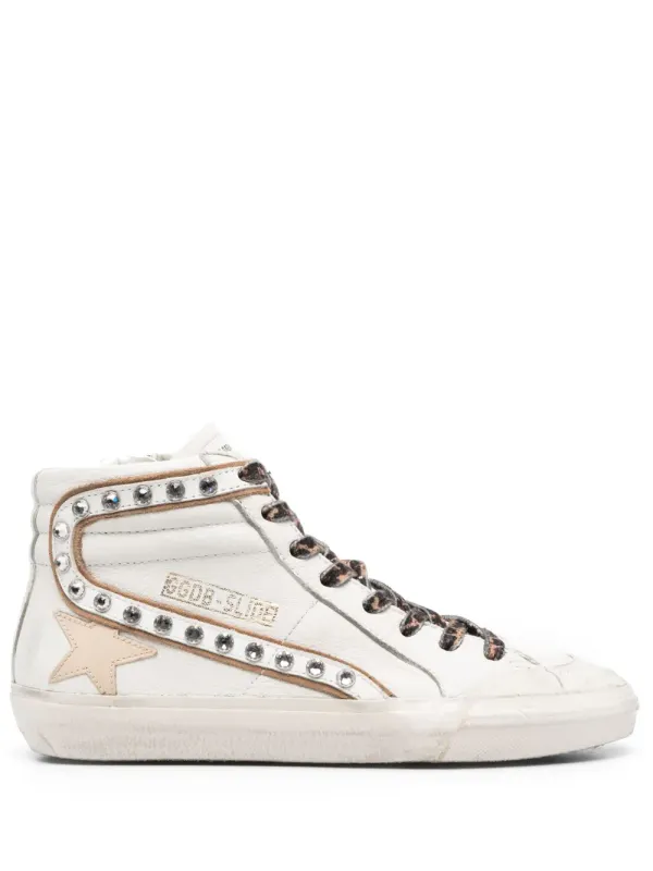 Golden Goose Slide sneakers verfraaid with kristallen – White (GWF00211F00471111541)