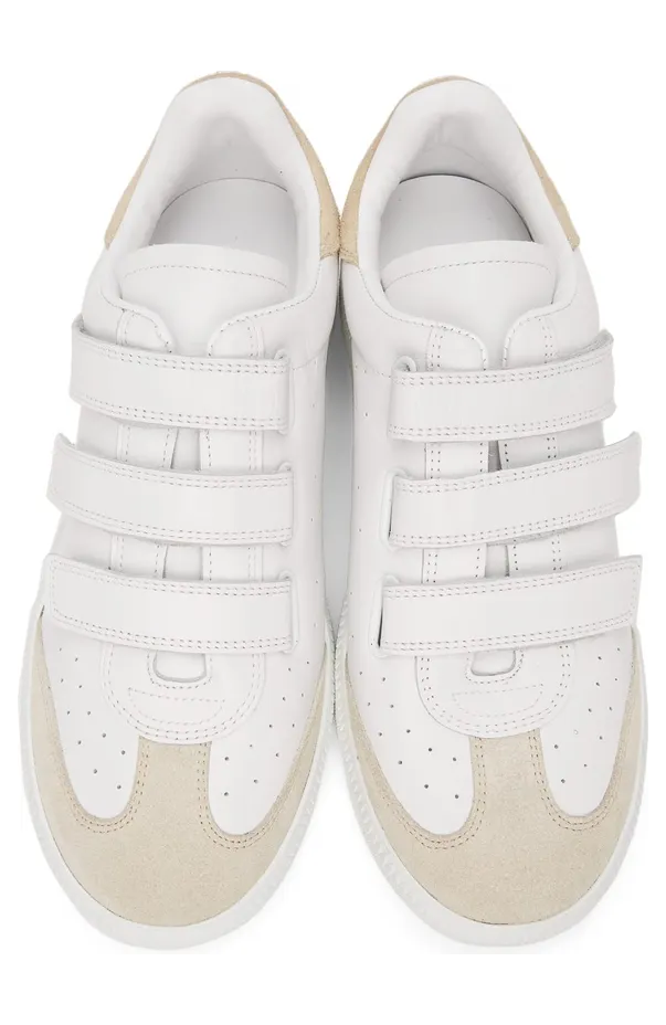 Isabel Marant White & Green Leather Beth Low Sneakers (21HBK0048-21H008N) (5)