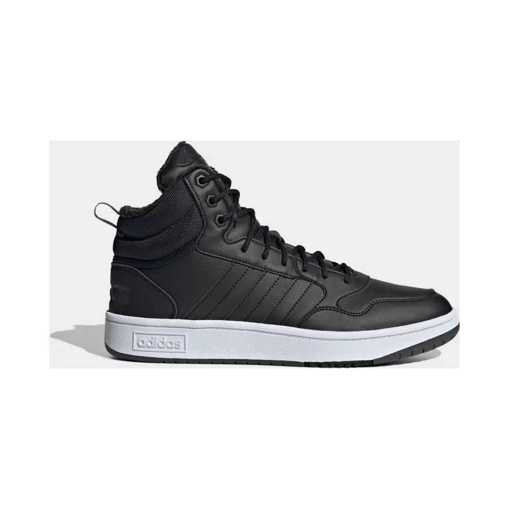 adidas Hoops 3.0 Mid Lifestyle Basketball Classic Fur Lining Winterized Schuh Core Black / Core Black / Cloud White (GZ6679)
