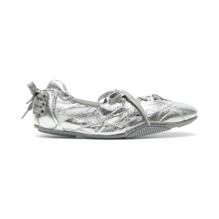 Acne Studios Lace-Up Leather Shoes Silver Grey (FN-WN-SHOE000998 AXA)