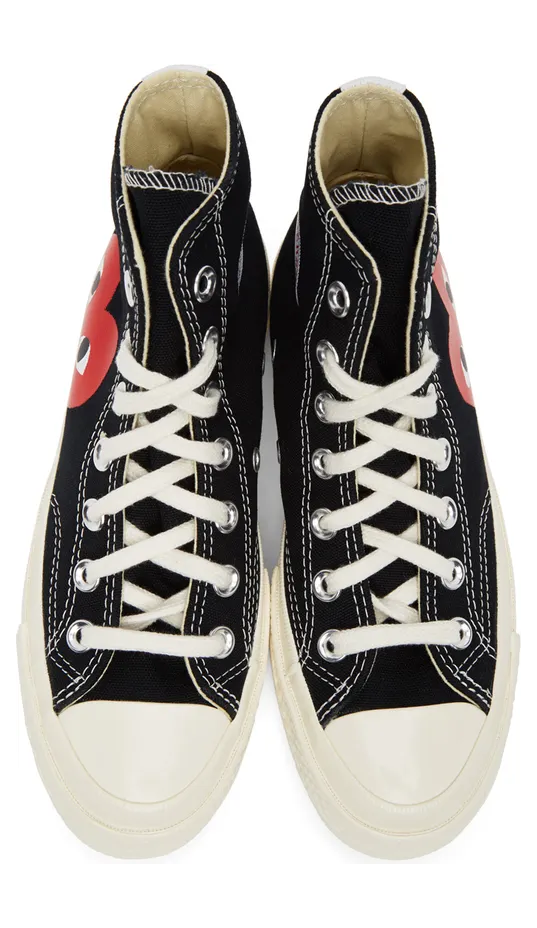 Comme des Garçons Play Black Converse Edition Half Heart Chuck 70 High Sneakers (K112) (5)