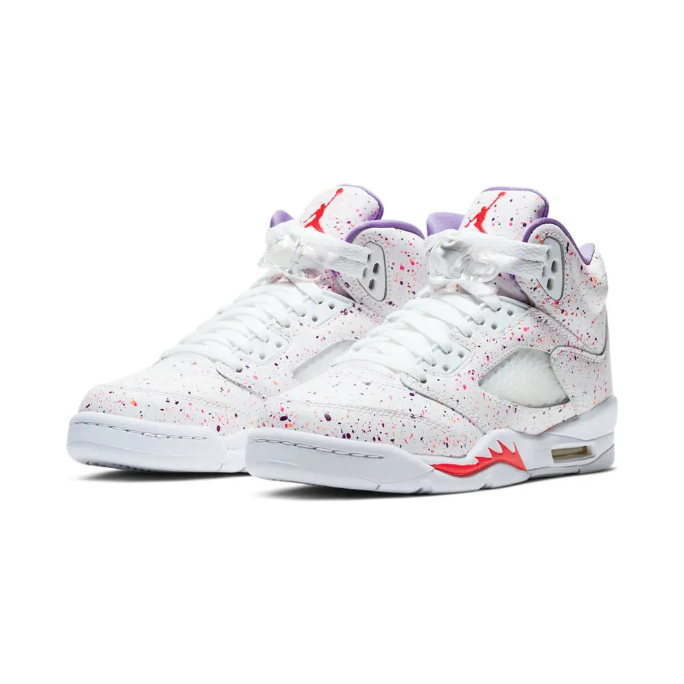 Jordan 5 Retro Easter (2020) (GS) White/Laser Crimson-Voltage Purple (CT1605-100)