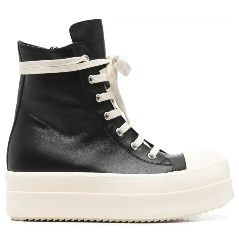 Rick Owens High-Top-Sneakers aus Leder “Black” (RP02F5859LCO)