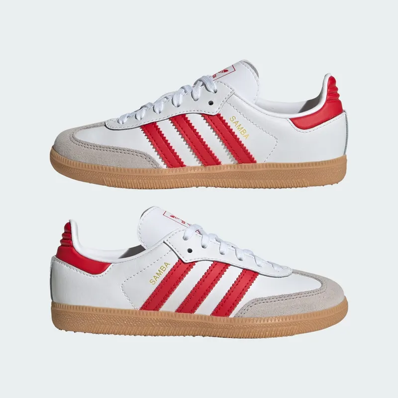Adidas Samba OG Kids Cloud White / Better Scarlet / Gum (JQ2829)