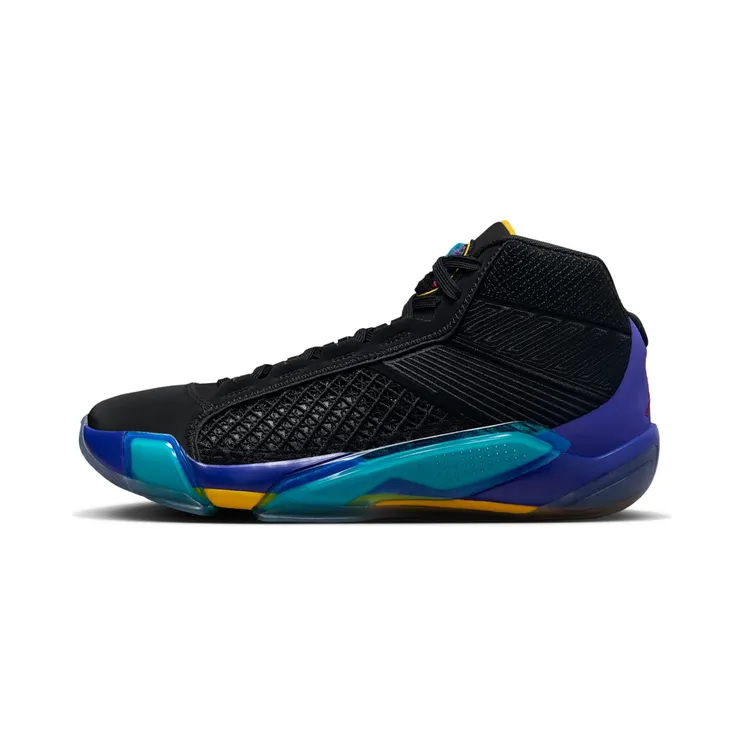 Jordan 38 Aqua (Clear Sole) “Black / Bright Concord / Aquatone / True Red” (DZ3356-001)