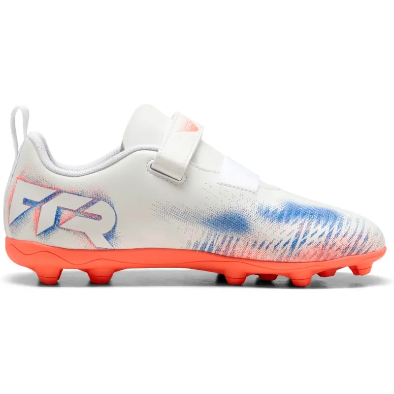 Puma Future 8 Play FG/AG Fußballschuhe Kids 01 – PUMA white/PUMA black/glowing red 35.5 für Kids, weiß, Größe 35 EU (108630)