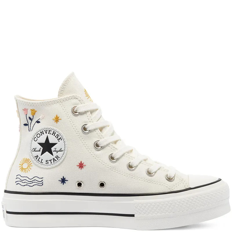 Converse It’s Okay To Wander Platform Chuck Taylor All Star High Top Egret/vintage White/black (571086C)