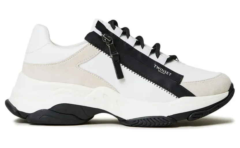 TWINSET Sneakers mit Logo-Print – Weiß (242TGT18E)
