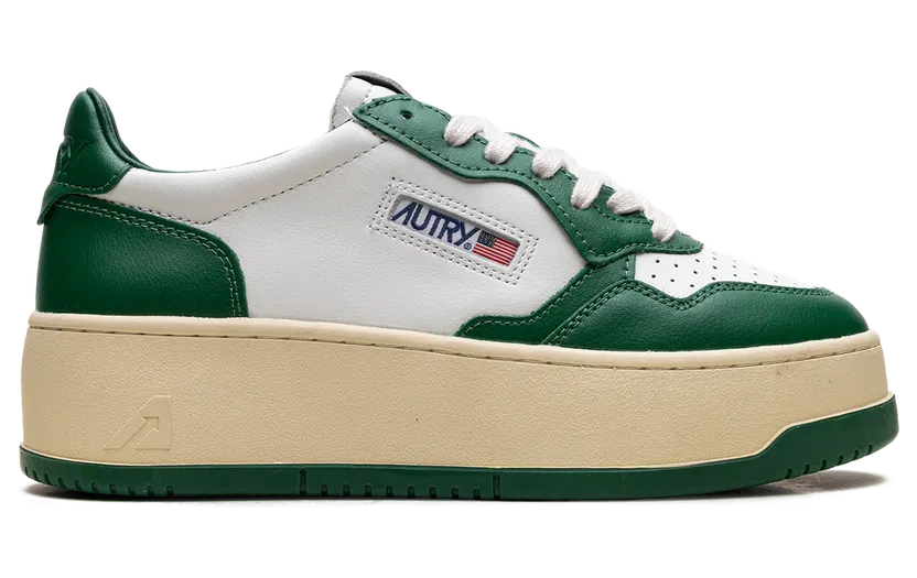 Autry Platform Low “White/Green” (PTLW-WB03) (5)