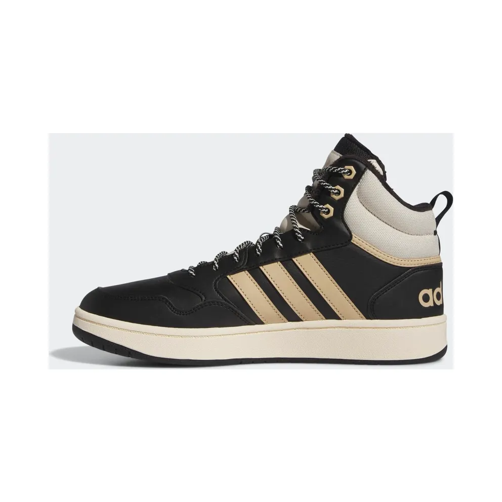 Adidas Hoops 3.0 Mid Lifestyle Basketball Classic Winter Shoes Core Black / Magic Beige / Wonder White (IG7927)