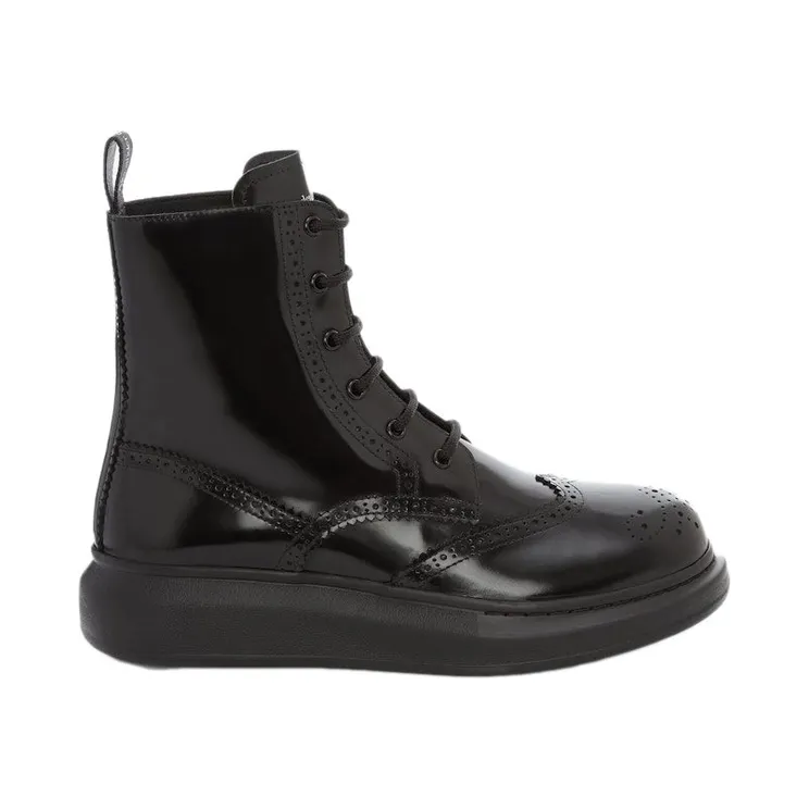 Alexander McQueen Hybrid Chelsea Lace up Boot Black (586199WHX511000)