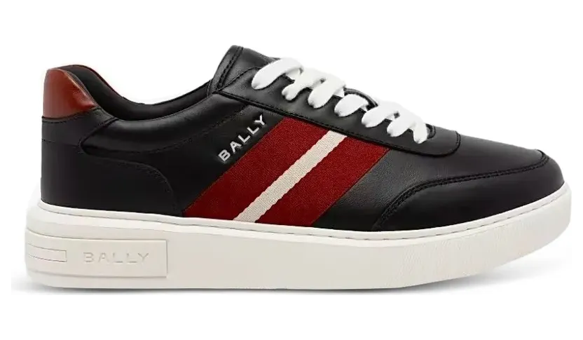 Bally Ribbon leren sneakers – Zwart (WK00CSVT012)