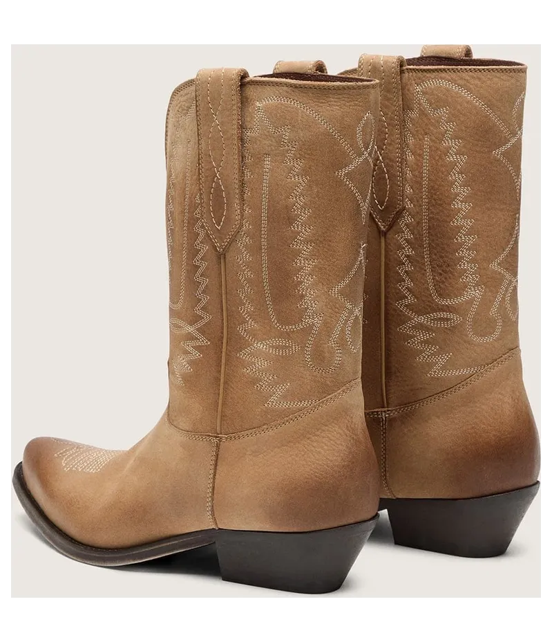 Golden Goose Low Wish Star Boots In Tobacco-Colored Suede With Heel (GWF01050.F008811.55354) (3)