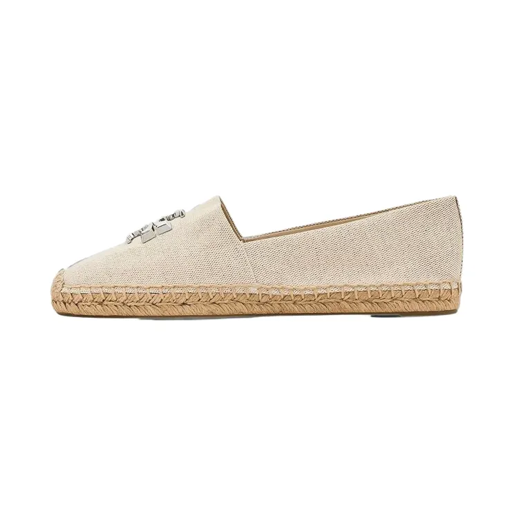 Tory Burch Eleanor Espadrille Womens “New Cream Silver” (184637-052)