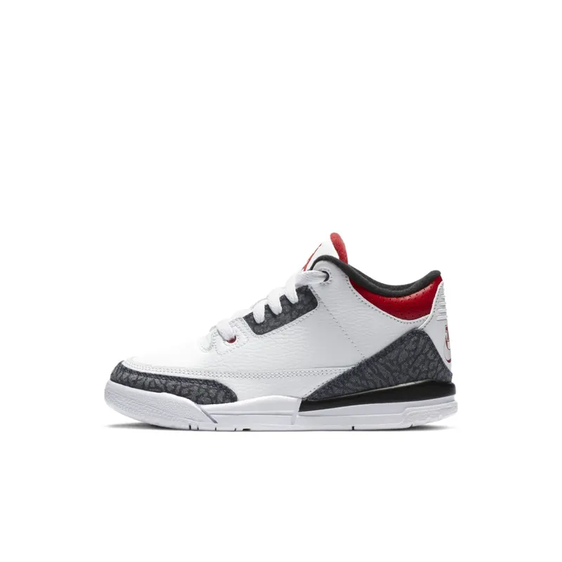 Jordan 3 Retro SE-T Fire Red Denim (PS) White/Fire Red-Black (DB4168-100)