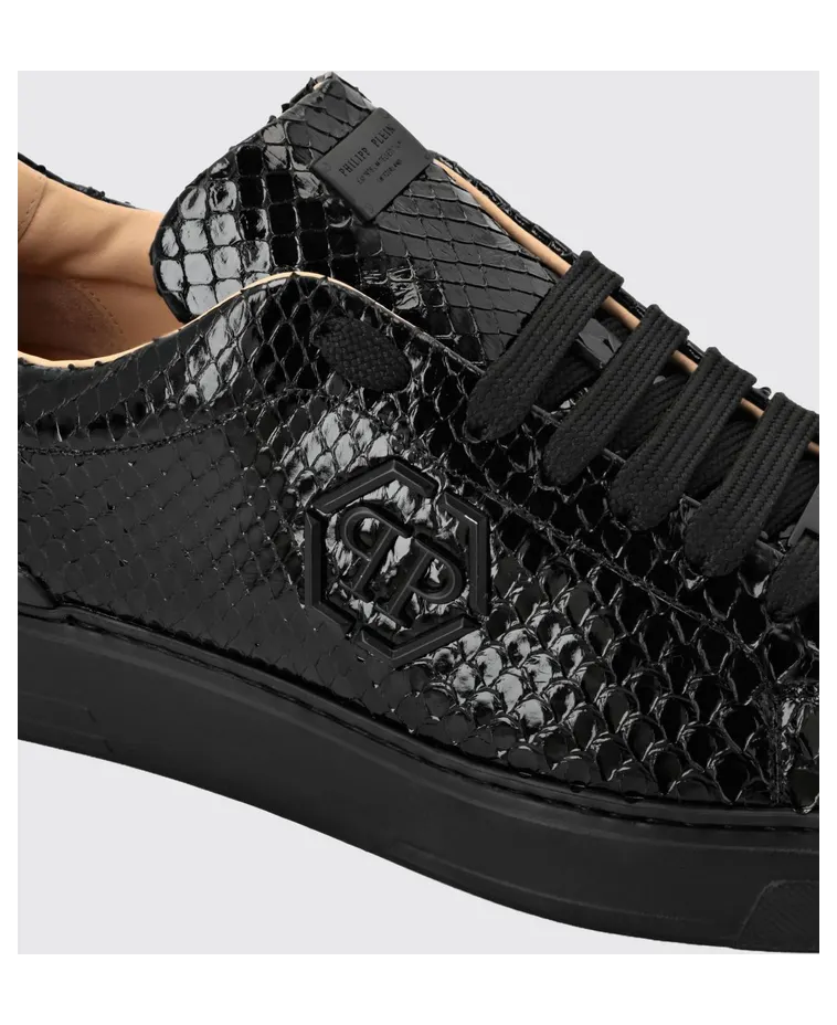 Philipp plein Python Leather Sneakers Black (PAESMSC4019PLE029P0202) (4)