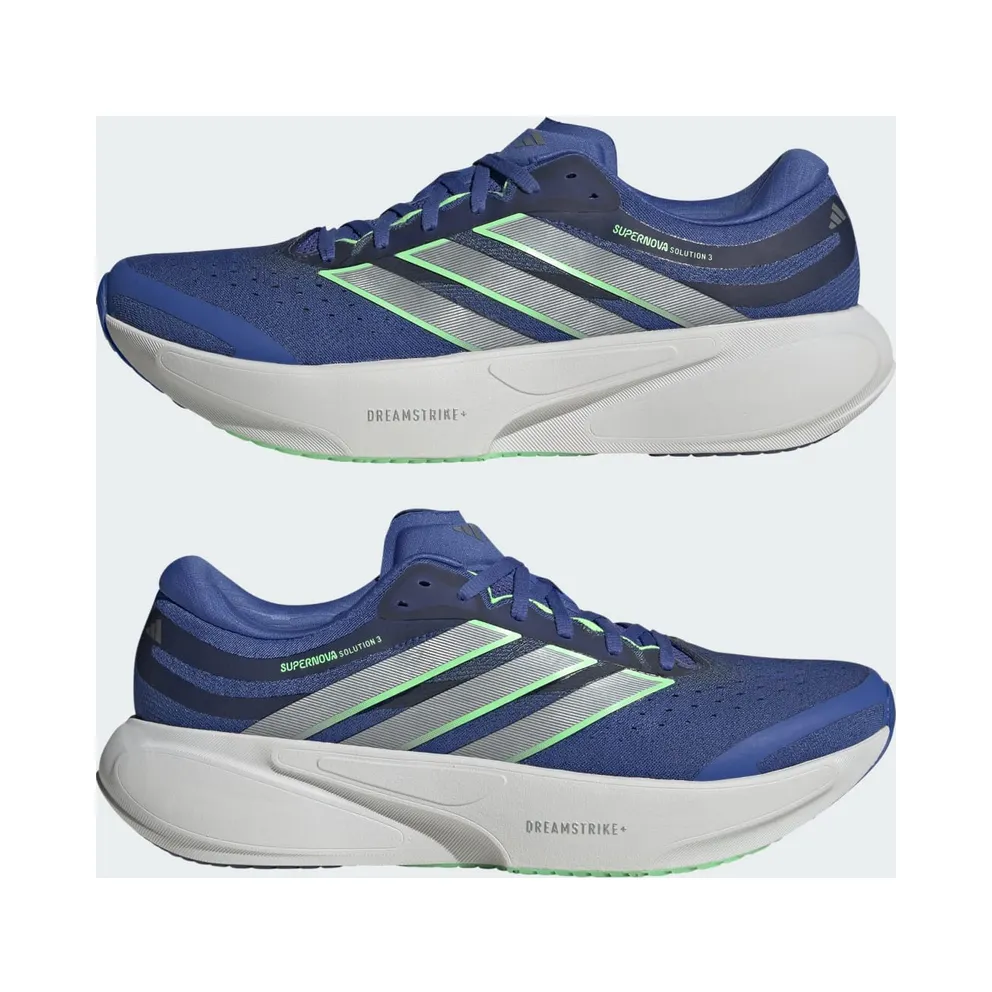 Adidas SUPERNOVA SOLUTION 3 Running Shoes Dual Indigo / Tech Grey Metallic / Lime Burst (KK1915)