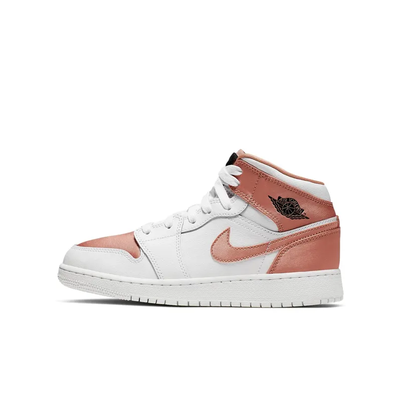 Air Jordan Nike AJ I 1 Mid ‘Rose Gold’ (GS) (2019) (555112-190)
