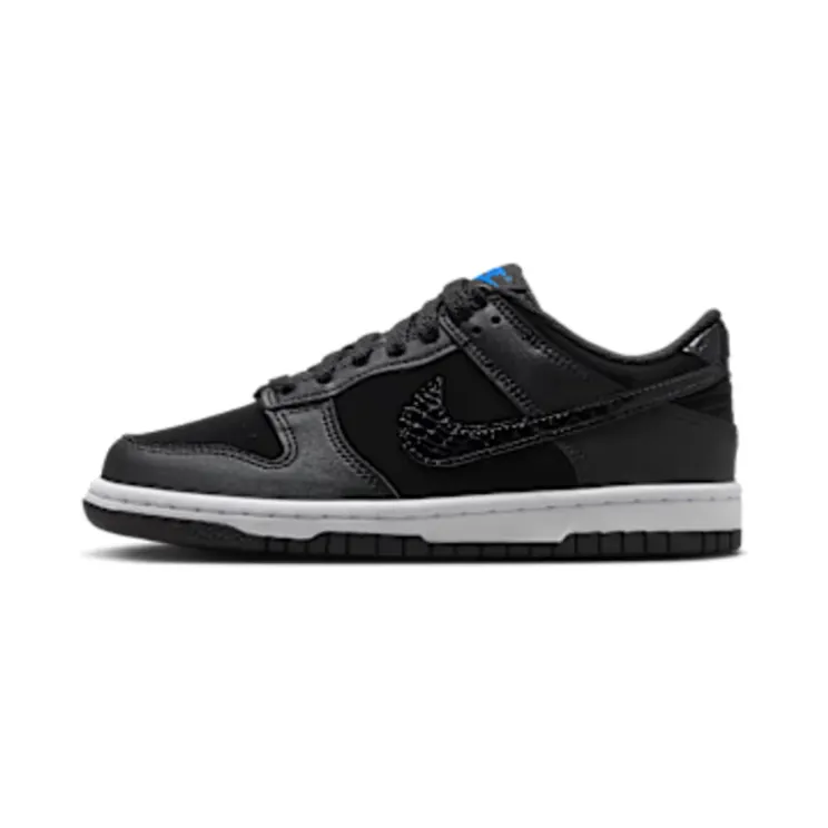 Nike Dunk Low SE GS Black Croc “Black / White / Game Royal” (FV7472-001)