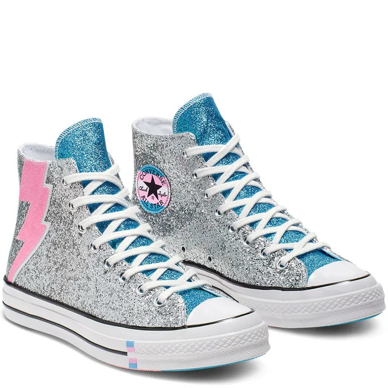 Converse Chuck Taylor All-Star Hi Pride Silver (2019) Silver/Egret-Gnarly Blue (165723C)