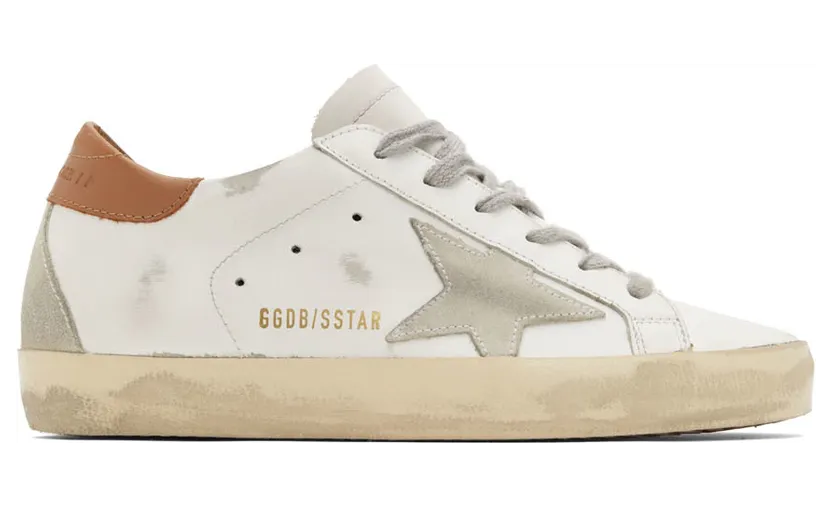 Golden Goose White & Brown Super-Star Sneakers (GMF00102.F002182.10803)