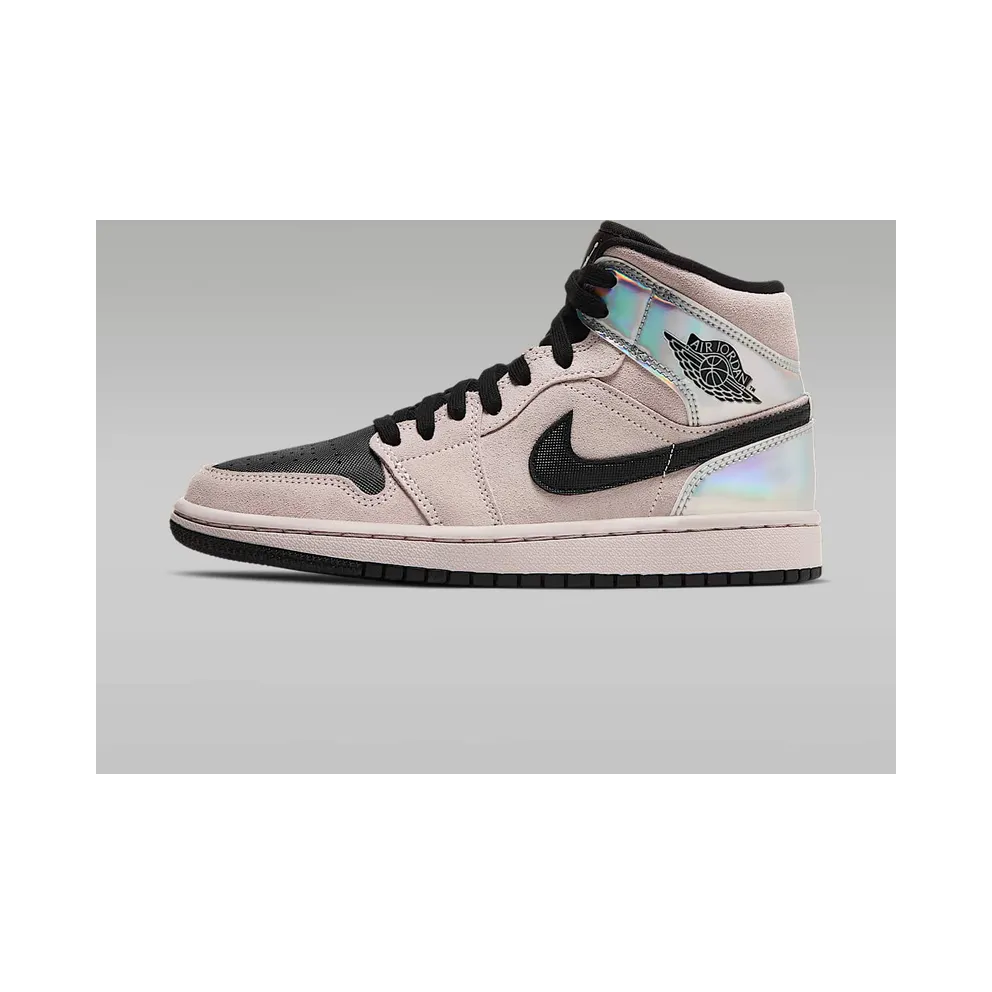 Jordan 1 Mid Dirty Powder Iridescent (W) Beige/Black (BQ6472-602)
