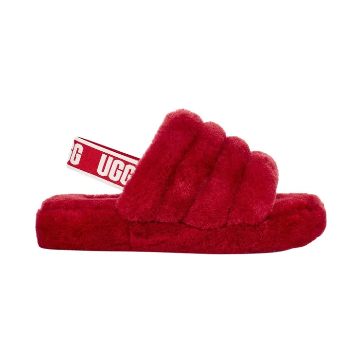 UGG Fluff Yeah Slide Samba Red (1098494K-SBR)