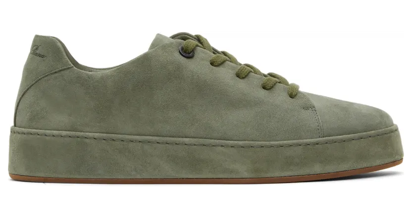 Loro Piana Green Suede Nuages Sneakers (FAL2900)