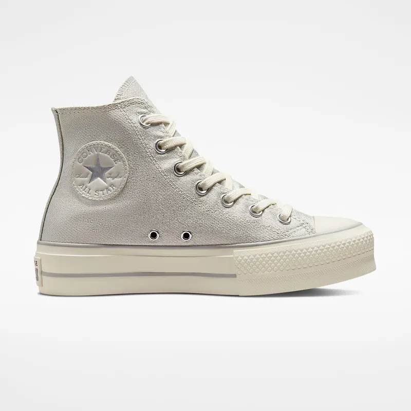 Converse Digital Powder Platform Chuck Taylor All Star High Top Pure Silver/pure Silver/egret (571082C)