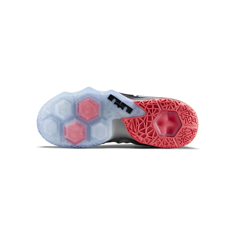 Nike LeBron 12 Low Earned Wolf Grey/White-Dark Grey-Hot Lava (724557-014)