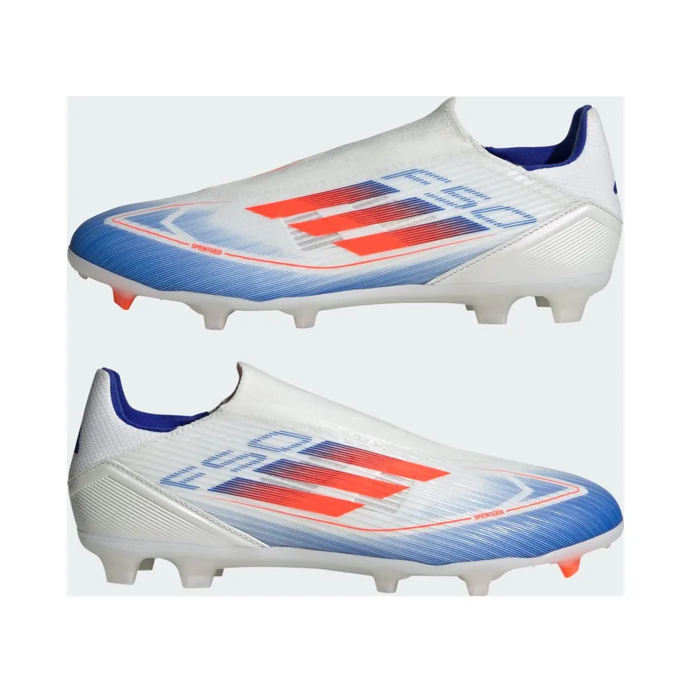 adidas F50 League Laceless Firm/Multi-Ground Cloud White Solar Red Lucid Blue (IE0606)