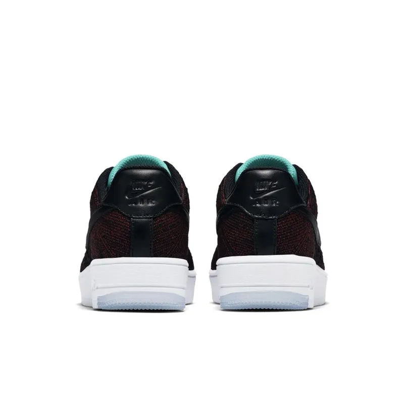 Nike Af1 Flyknit Low Black Black Team Red (W) (820256-002)