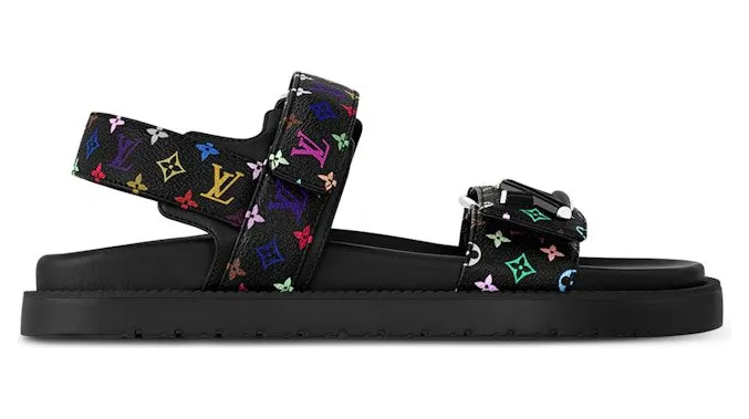 Louis Vuitton LV Sunset Flat Comfort Sandal Takashi Murakami Black (1AGXF6)