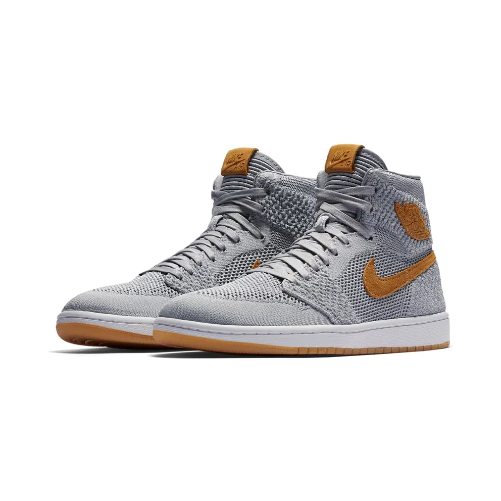 Air Jordan Nike AJ I 1 Retro High Flyknit Wolf Grey (2017) (919704-025)
