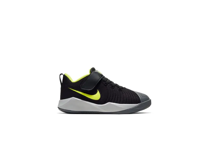 Nike Team Hustle Quick 9 Black Lemon Venom (PS) Black/Light Smoke Grey/Smoke Grey (AT5299-007)