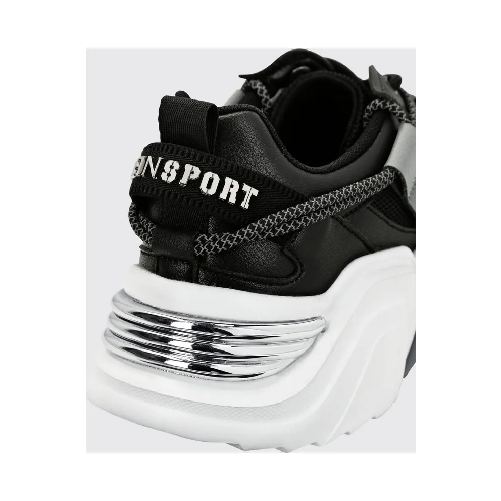 Plein Sport Lace-Up Low-Top in Mesh with a Branded Pull-Tab Black (AABSUSC0351STE003N02)
