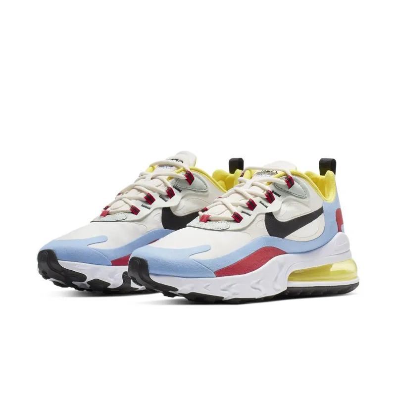 Nike Air Max 270 React Phantom Multi-Color (W) Phantom/Black-Light Blue-University Red-Dynamic Yellow-Pistachio Frost (AT6174-002)