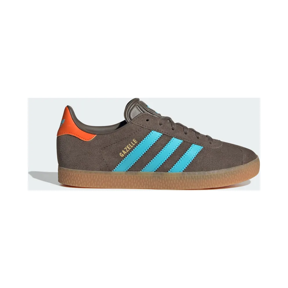 adidas Gazelle Brown Blue Glow Impact Orange (JR5942)