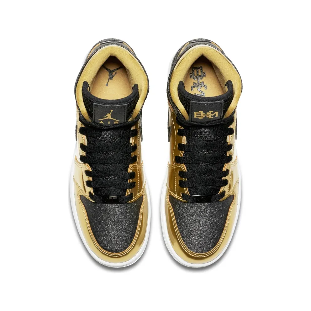 Jordan 1 Retro BHM 2017 (GS) Metallic Gold/Black-White (909805-700)