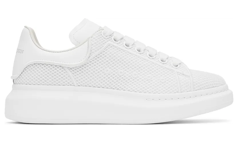 Alexander McQueen White Mesh & Leather Oversized Sneakers (668700WIAFD)