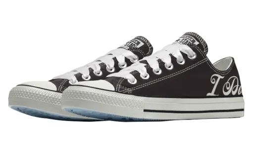 Converse Custom Wedding Chuck Taylor All Star Low Top Blackido ((171213C))