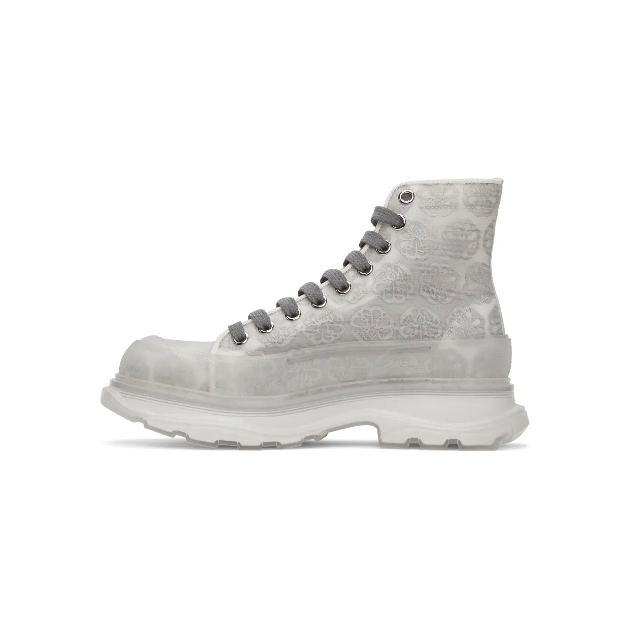 Alexander McQueen Grey Print Tread Slick High Sneakers (662675W4QR1) (3)