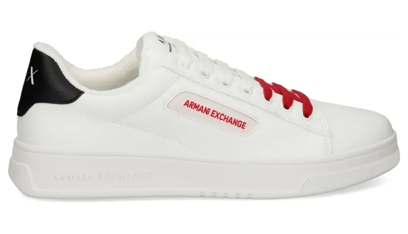 Armani Exchange Sneakers mit zweifarbiger Schnürung – Weiß (XUX203)